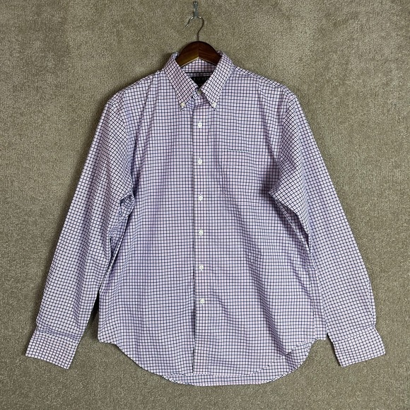 Lauren Ralph Lauren Other - Lauren Ralph Lauren Dress Shirt Mens 16.5 Blue/Pink Classic Fit Checked Non Iron